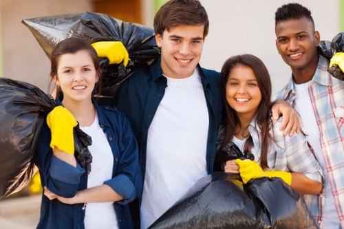 Team sorting recyclable items during a Kensington clearance
